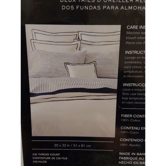 Ralph Lauren SPENCER STRIPE SATEEN White SAGE Cotton Standard Pillowcase Set 2pk - Picture 8 of 9